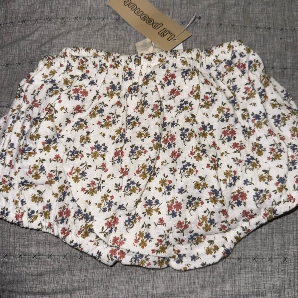 Little Peanut White floral bloomer for baby girl
